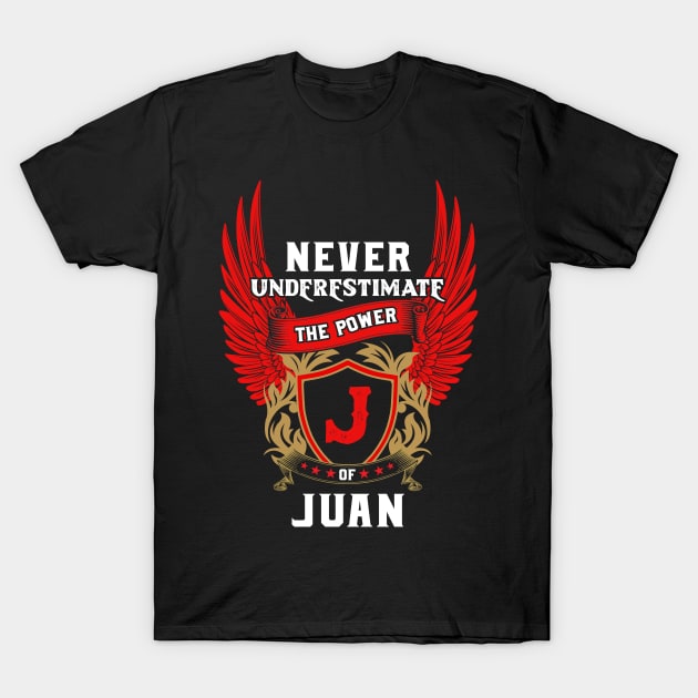 Never Underestimate The Power Juan - Juan First Name Tshirt Funny Gifts T-Shirt by dmitriytewzir